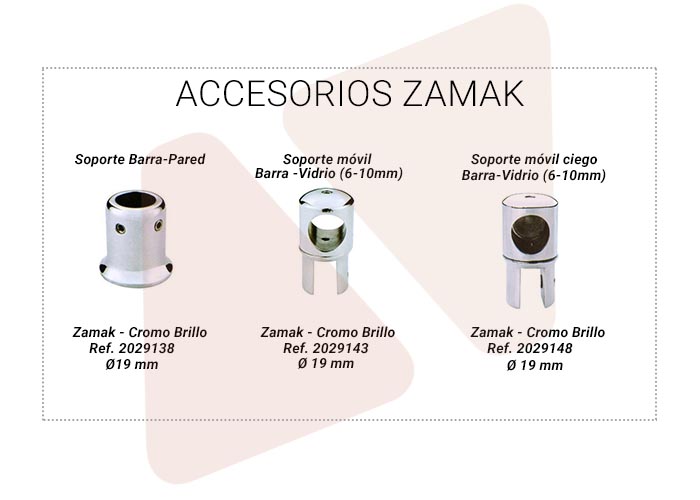 Accesorios para barras de refuerzo Zamak